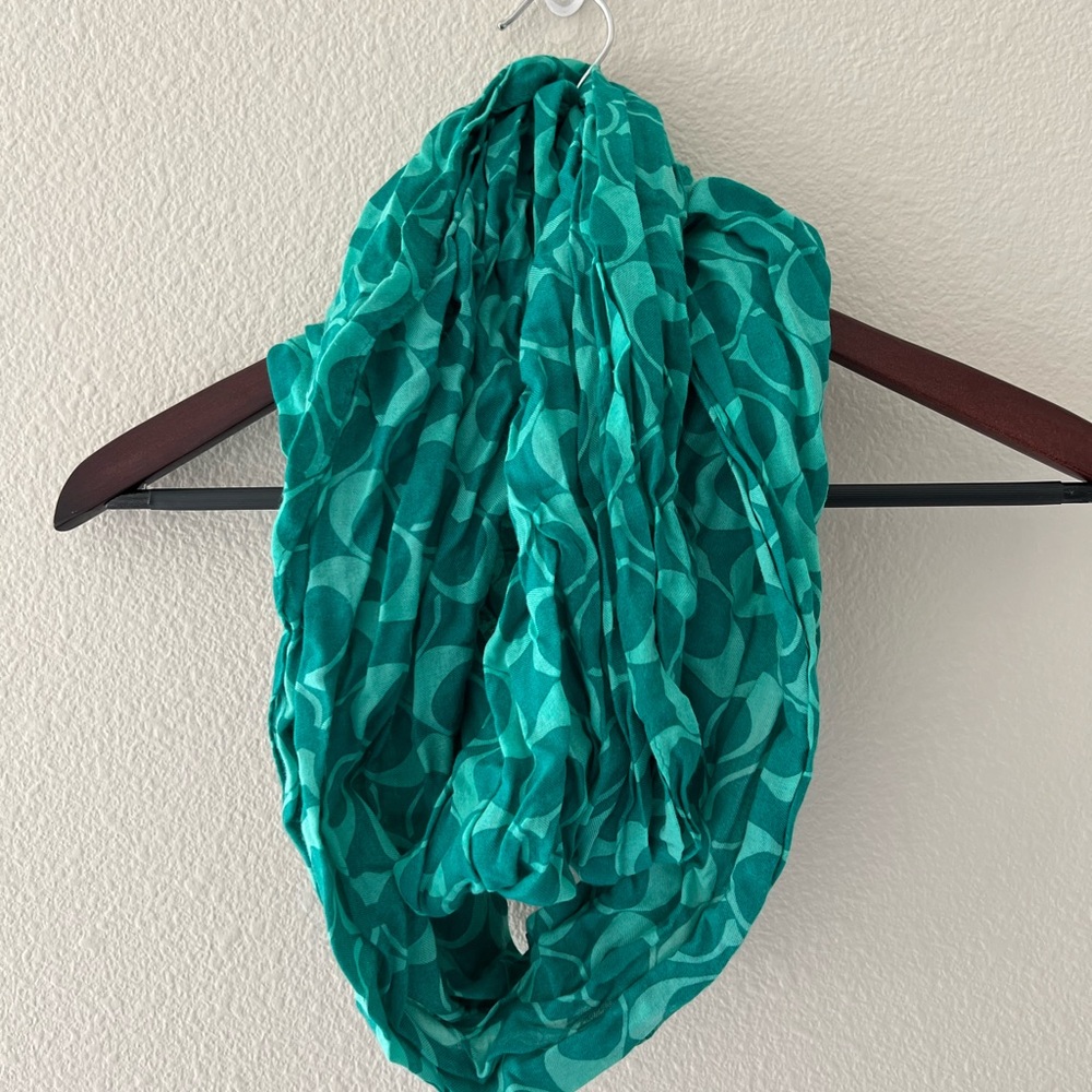 Coach Logo Emerald Green Infinity Scarf